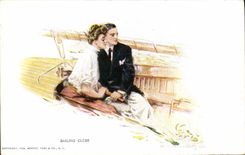 VINTAGE POSTCARD Sailing Boat Sailing Closed