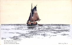 CPA Bateau Voilier Le long des cotes hollandaises 