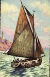 CPA Bateau Voilier Peche 