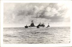 MODERN CARD Warship the USA off Marseilles 1947 1948