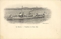 VINTAGE POSTCARD Warship Kabyle Destroyer in open sea