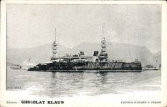 CPA Bateau de guerre Chocolat Klaus Cuirasse d'escadre a Toulon 