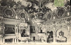 VINTAGE POSTCARD Theater Monte Carlo Monaco the room of the theater