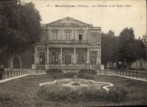 VINTAGE POSTCARD Theater and the green carpet Montelimar