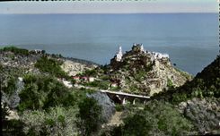 POSTAL MODERNA aldea de Eze vista de la cornisa grande