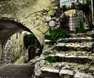 POSTAL MODERNA Eze la entrada del museo