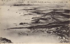 CPA La Cote d'Azur a vol d'oiseau de Menton a Cannes 