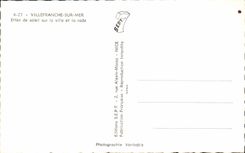 MODERN CARD Villefrance On Sea Effect Sun on the City and the roads Boats