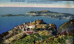 CPA Eze sur mer Vue generale Le Cap Ferrat et Saint Hospice 