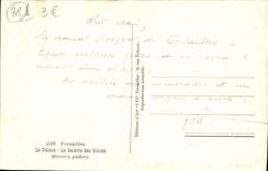 VINTAGE POSTCARD Versailles the Palate the Gallery of the Ices