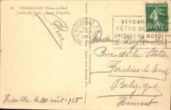 VINTAGE POSTCARD Versailles Garden of the palate Basin of Apollo