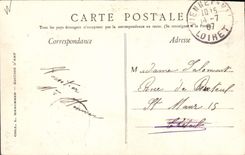 VINTAGE POSTCARD Chien Loiret Dogs the post office in fast Countryside Service in the car has dog Briare Moulin