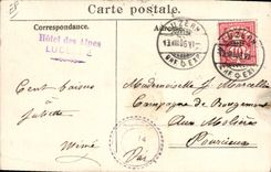 VINTAGE POSTCARD Dog Dogs Luzern Kapellbrucke Lucerne TOP