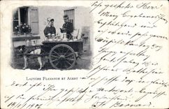 VINTAGE POSTCARD Dog Laitiere Dogs Flemish and Agent TOP Gendarme organize