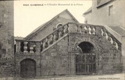 Prisión de Quimperle de la POSTAL de la VENDIMIA la escalera monumental de la prisión