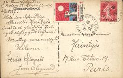 La prisión París Musee de la POSTAL de la VENDIMIA de la casa de campo del viejo vigilante lleva la célula de la tuberculosis de la ilustración de la casa de campo del vigilante