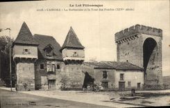 Prisión de Cahors de la POSTAL de la VENDIMIA la hendidura de desagüe y la torre de colgado