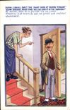 VINTAGE POSTCARD Illustrator John I shall bolt the face door At eleven tonight