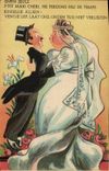 VINTAGE POSTCARD Illustrator strong Woman Marriage