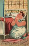 VINTAGE POSTCARD Illustrateur Made Woman My God that I find a nice husband