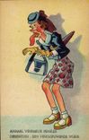 VINTAGE POSTCARD Animal Illustrator poisonous female