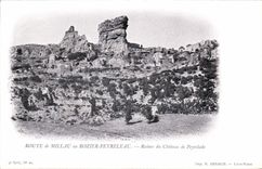 VINTAGE POSTCARD Rochefort Cheese Road of Millau to Rozier Peyreleau Ruins of the castle of Peyrelade