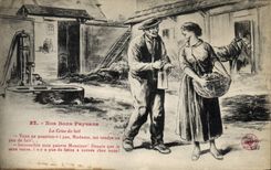 CPA Folklore Nos bons paysans La crise du lait 