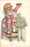 VINTAGE POSTCARD Child Jam