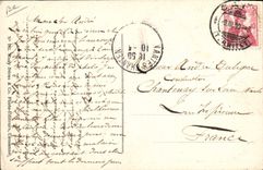 VINTAGE POSTCARD Winter sports Ski in Bobsleigh of speed