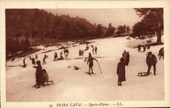VINTAGE POSTCARD Winter sports Ski Peira Undermined Winter sports Luge Ski
