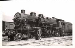 VINTAGE POSTCARD train Engine 3 1201 North Super Pacific