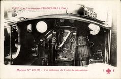 CPA train Locomotive Machine 230 345 Vue interieure de l'abri du mecanicien