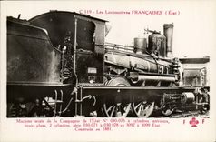 VINTAGE POSTCARD train mixed Engine Machine of the Company of the State 030.075