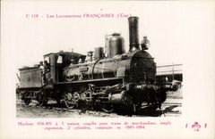 VINTAGE POSTCARD train Engine Machine 034.491