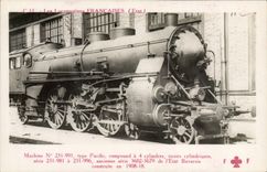 VINTAGE POSTCARD train Engine machine 231.991 Pacific type