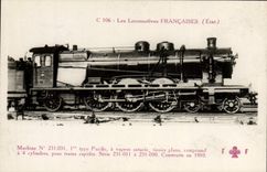 VINTAGE POSTCARD train Engine machine 231.031 Pacific type