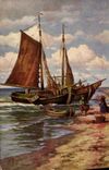 VINTAGE POSTCARD Sailing Bateau Hoy Fishes