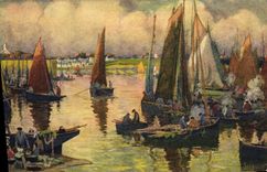 CPA Bateau Voilier Peche 