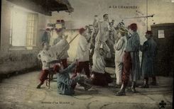 Cuarteles de Militaria de la POSTAL de la VENDIMIA con el cuarto llegado del cuartel de un cercado del mandato