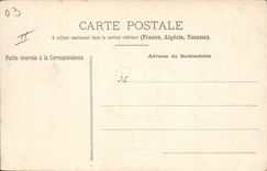 La POSTAL Militaria de la VENDIMIA acuartela Moulins los cuarteles Quartie de Villars