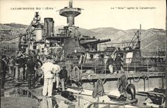 CPA Bateau de guerre Le Iena apres la catastrophe 