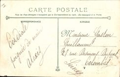 CPA Bateau de guerre Iena Cuirasse d'escadre apres l'explosion Mat et passerelle avant Cote tribord 