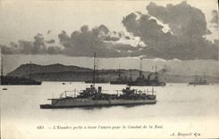 VINTAGE POSTCARD Warship the ready squadron has to weigh the anchor for the combat of night