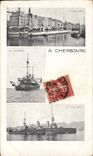 VINTAGE POSTCARD Warship has Cherbourg Carnot the North wind the Gallic one