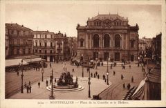 CPA Place de la comedie et le Theatre Montpellier 