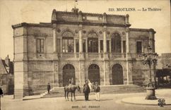 CPA Theatre Moulins Cheval Militaria