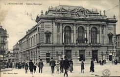 VINTAGE POSTCARD municipal Theater Montpellier