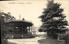 VINTAGE POSTCARD Mayenne Theater the kiosk