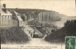 VINTAGE POSTCARD Ault the Beach and Cliffs Taken Of the Way of the customs officers
