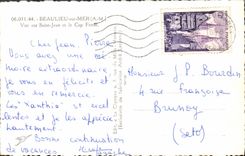 MODERN CARD Beaulieu on Sea Seen on Saint Jean and the Cape Ferrat